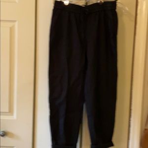 J Crew black cotton/ linen pants.